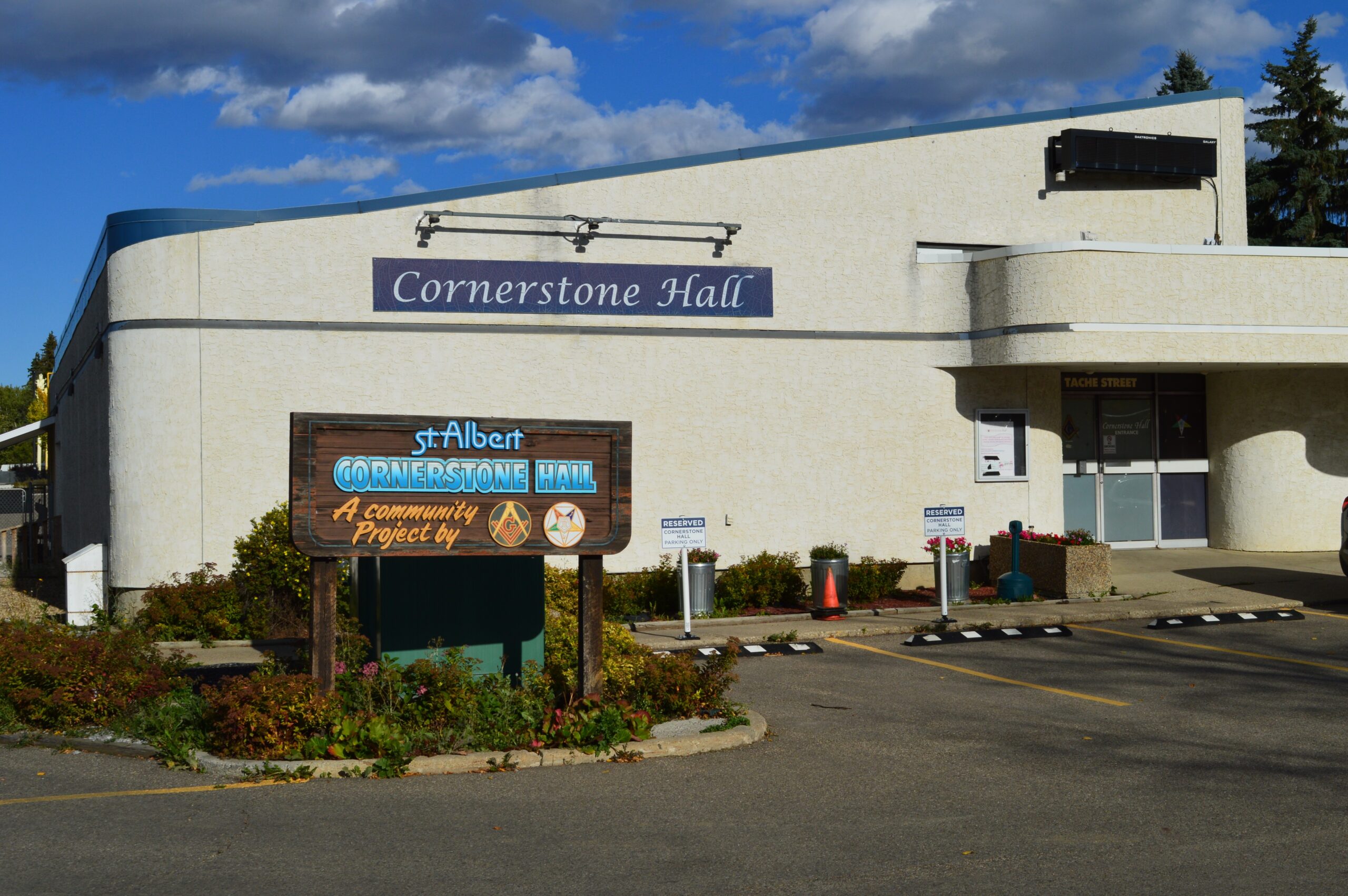 We are the only lodge of Freemasons located in St. Albert, Alberta. Cornerstone Hall.